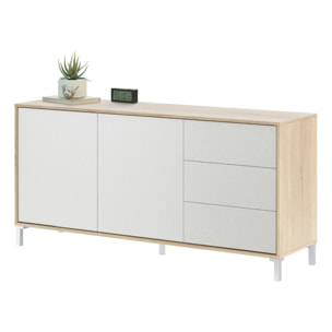 Aparador Urban Plus 2 Puertas 74x154x41 Cm Roble Canadian / Blanco Artik