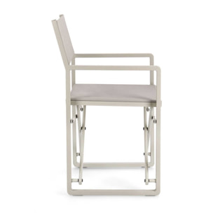 Set sedie regista da giardino KONNOR in textilene tortora e struttura in alluminio beige