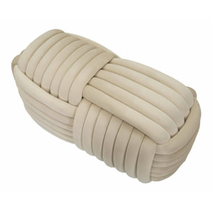 Panca Calcea, Panchina multiuso, Seduta per ospiti, Cassapanca multifunzione, 90x45 h45 cm, Crema