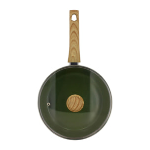 Sauteuse en revêtement céramique 24cm vert - tous feux COLORAMA