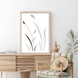 Affiche  scandi blés Affiche + cadre en bois - Chêne