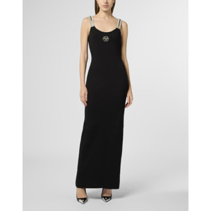 PHILIPP PLEIN Long Tank Dress Strass Hexagon
