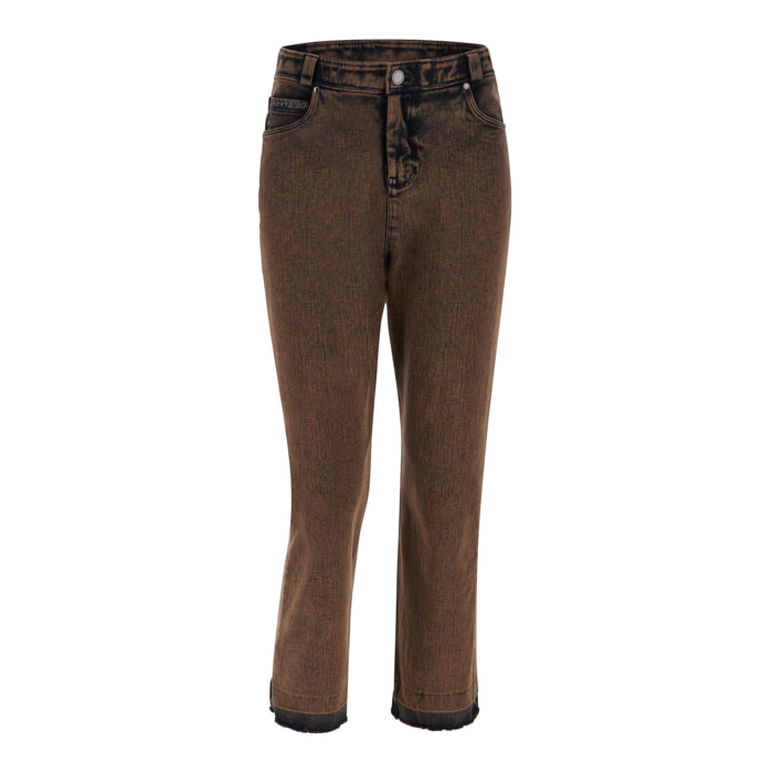 Jeans FREDDY BLACK 7/8 gamba dritta fondo taglio a vivo