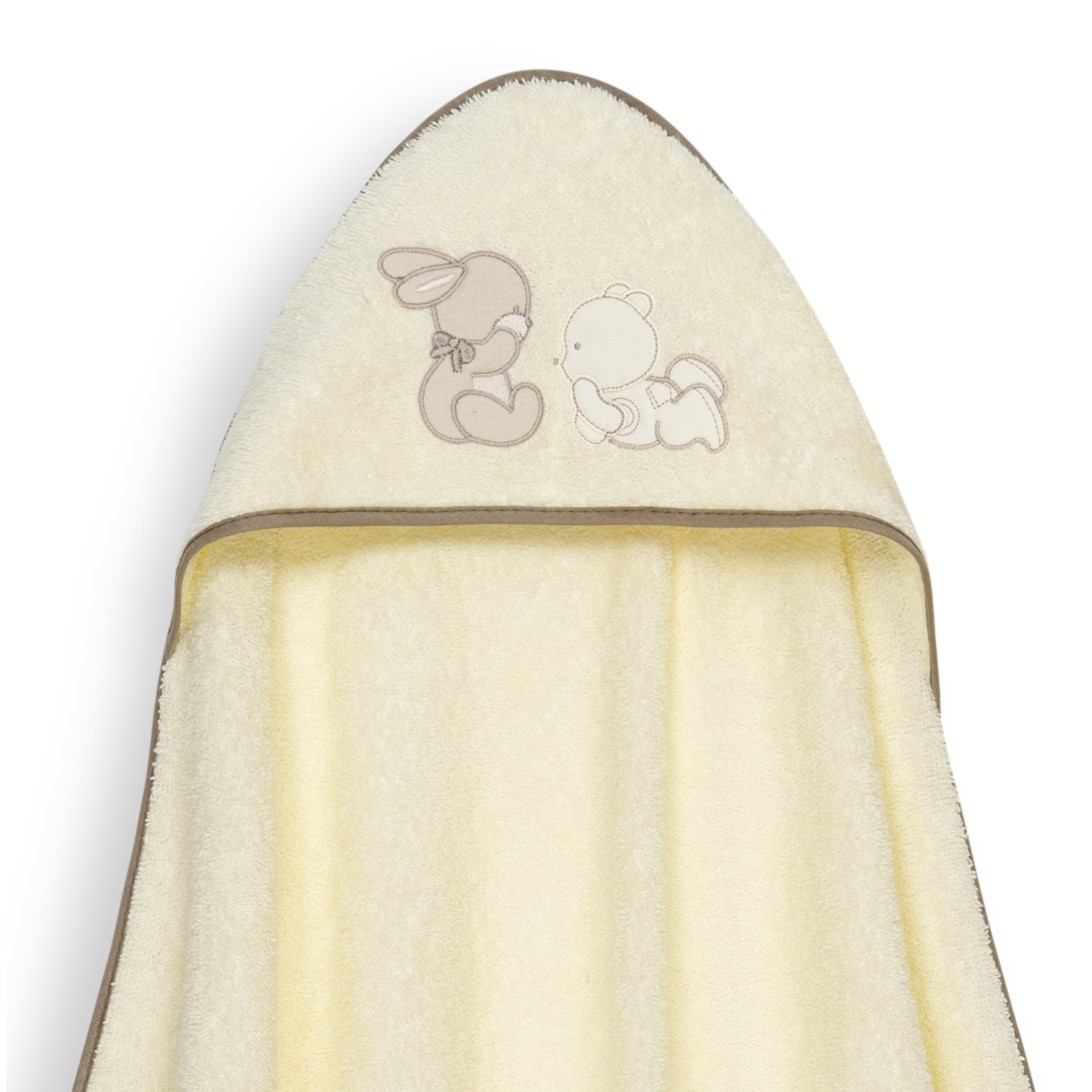 Capa Baño 1X1 Mod Oso Tumbado Conejito+Gorro Beig