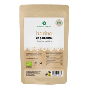 PLANETA HUERTO | Harina de Garbanzos Sin Gluten ECO 1 kg – Alta en Proteínas y Fibra, Ideal para Veganos