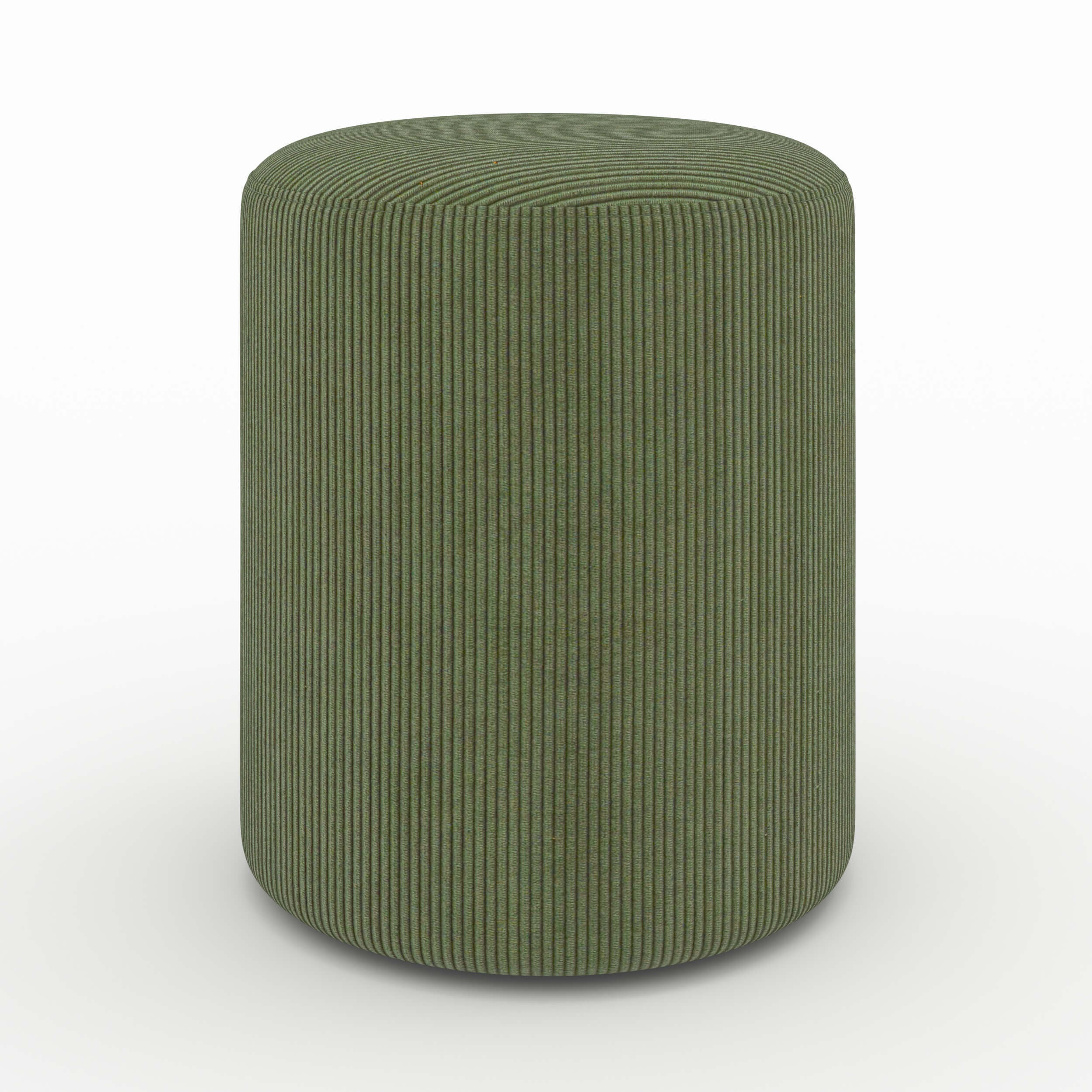 Pouf Lily rond en velours côtelé vert