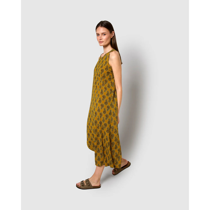Vestido largo tirantes crepe noor turquesa