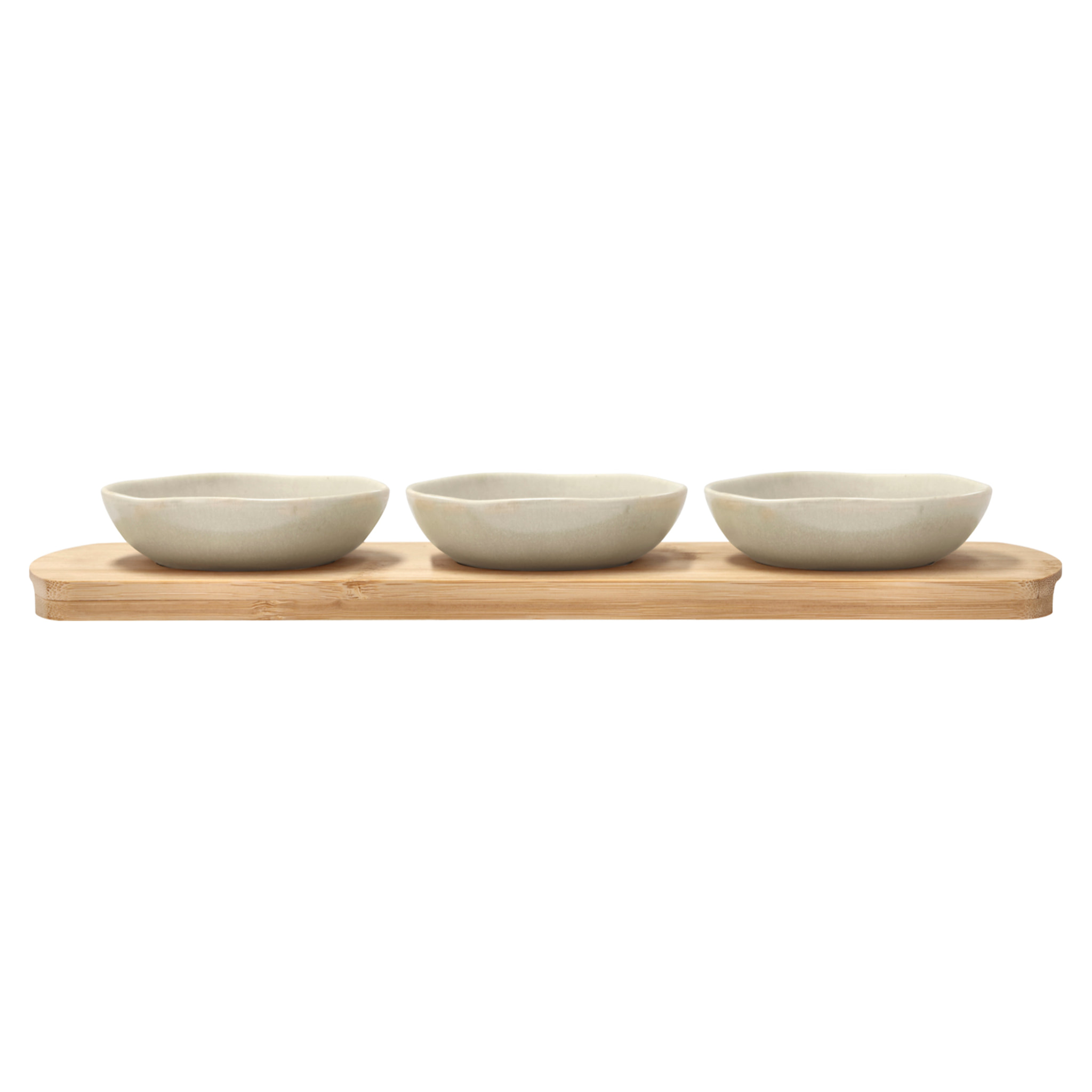 Plateau en bambou avec 3 bols Shoku