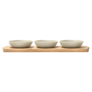 Plateau en bambou avec 3 bols Shoku