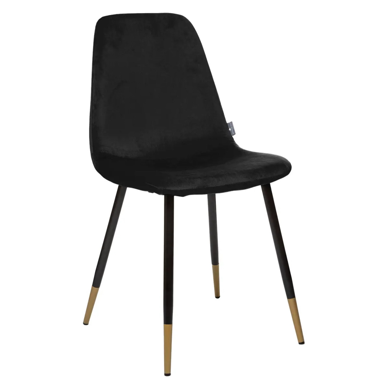 Chaise "Tyka" velours noir