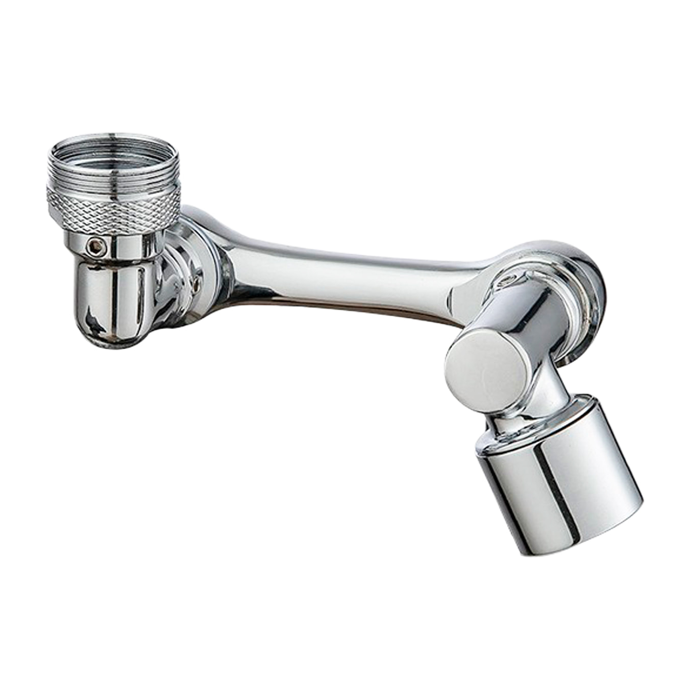 Extensor giratorio para grifo de cocina con aireador de flujo de burbujas, diseñado para mejorar la limpieza, ahorrar agua y reducir salpicaduras.