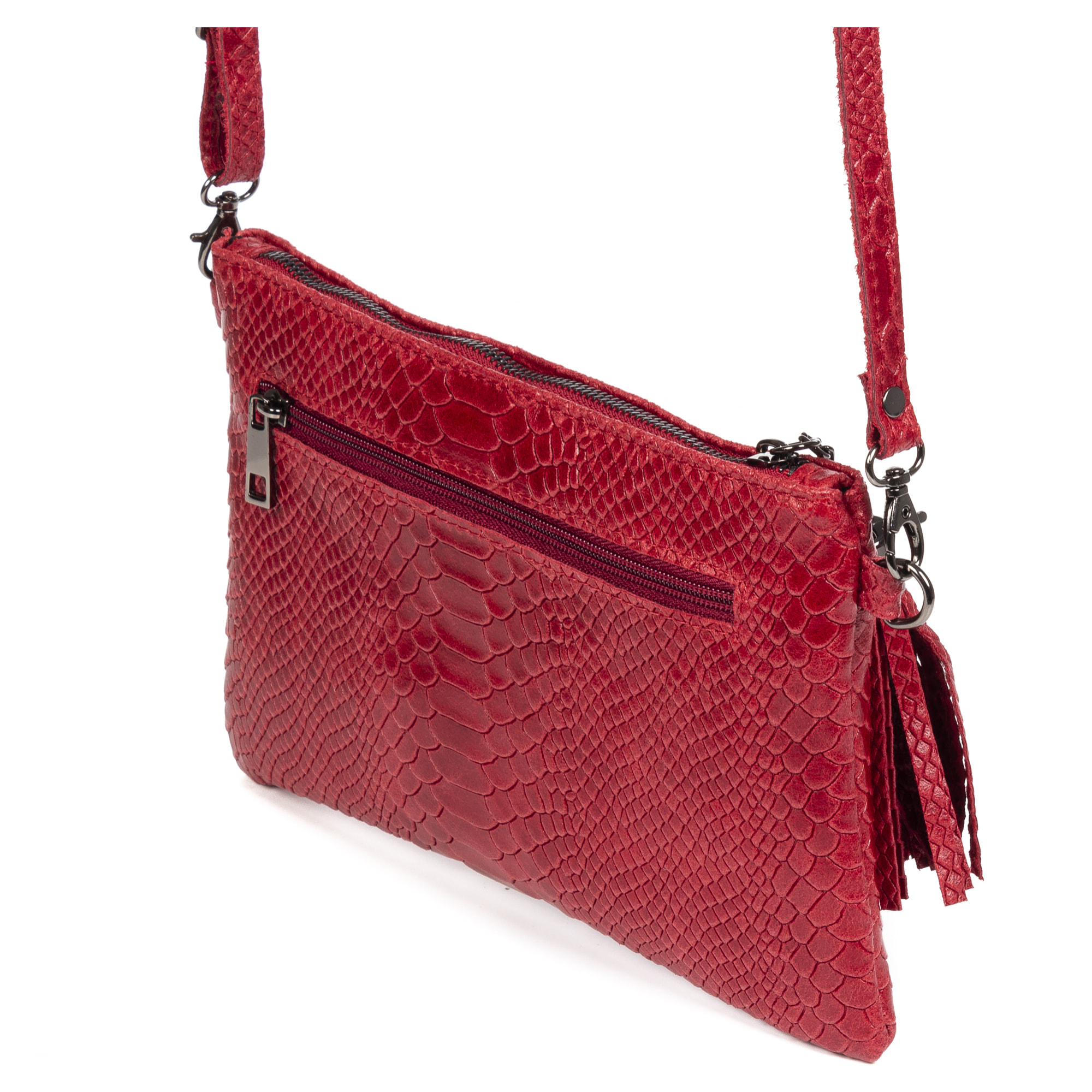 Ermine Borsa a tracolla Donna.Pelle autentica Camoscio Stampa Serpente