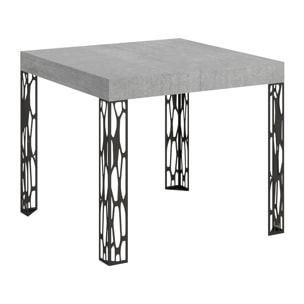 Mesa extensible 90x90/246 cm Ghibli Cemento estructura Antracita