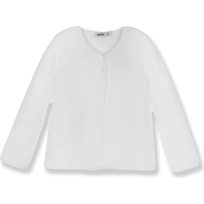 Chaqueta punto bebé algodón cuello redondo