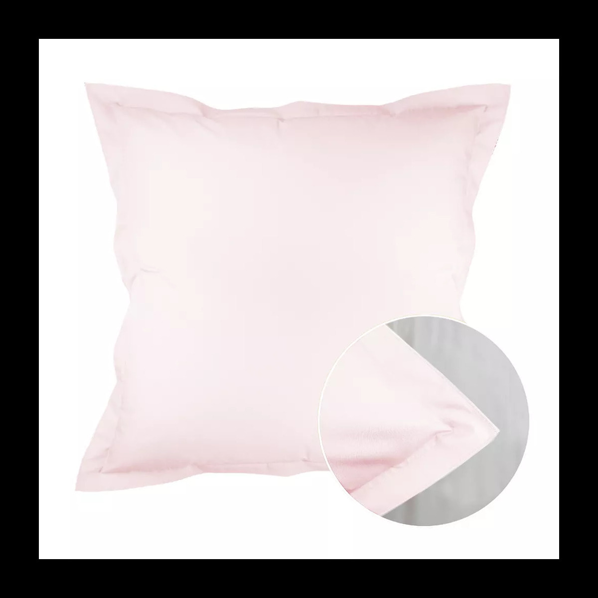 Taie d'oreiller percale de coton uni rose Olana petale