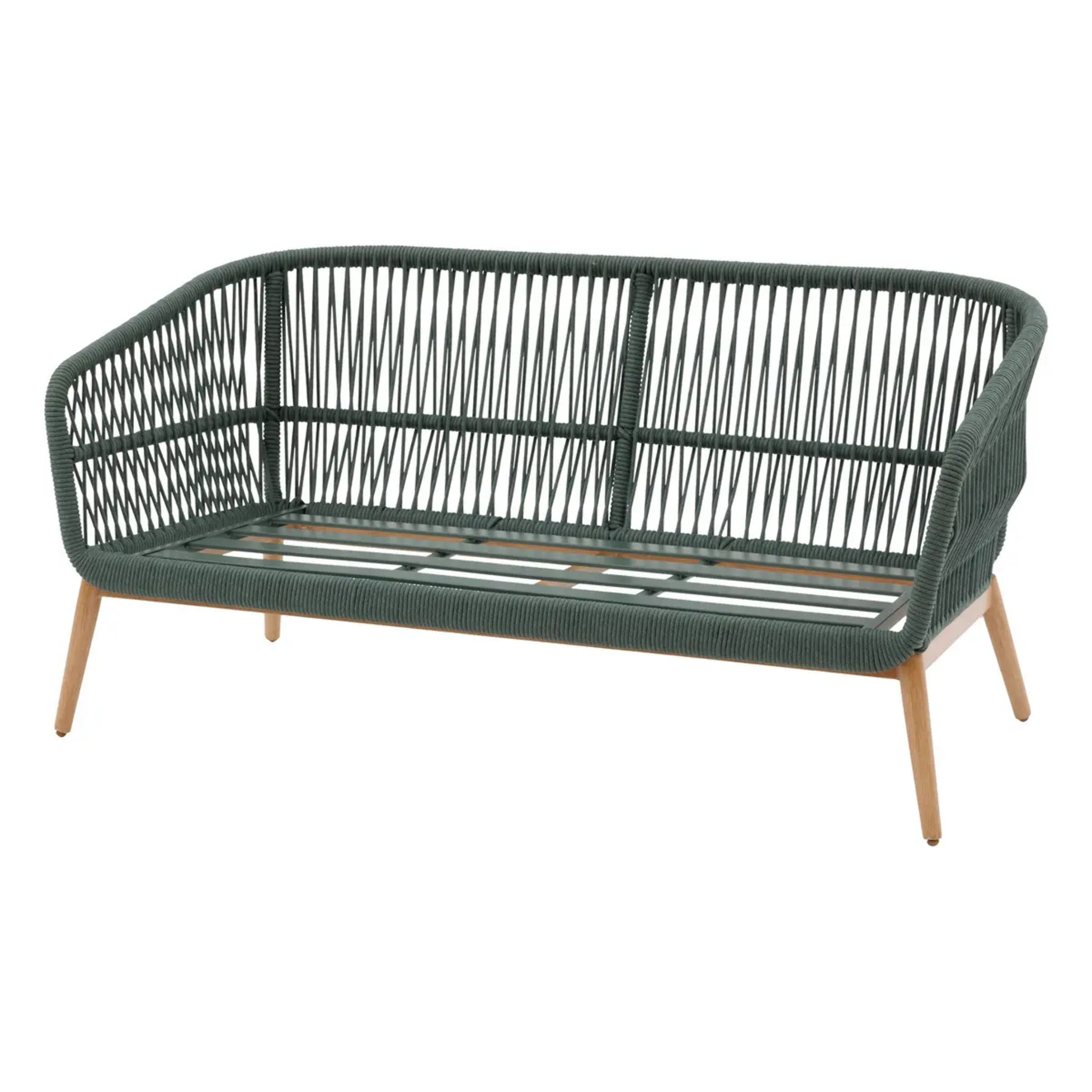 Salon de jardin "Orissa" vert olive 5 places en polyester et acier