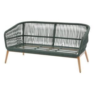 Salon de jardin "Orissa" vert olive 5 places en polyester et acier
