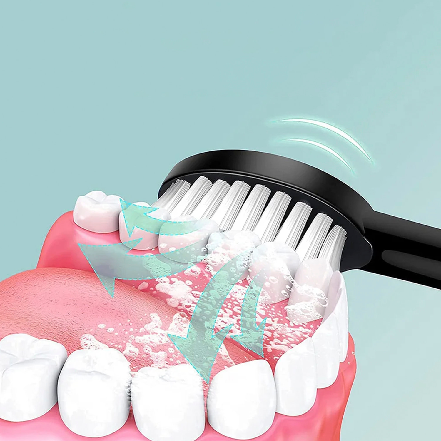 Spazzolino elettrico sonico 330. Modalità pulizia, lucidatura, sbiancamento, sensibilità e massaggio. Include 5 teste.