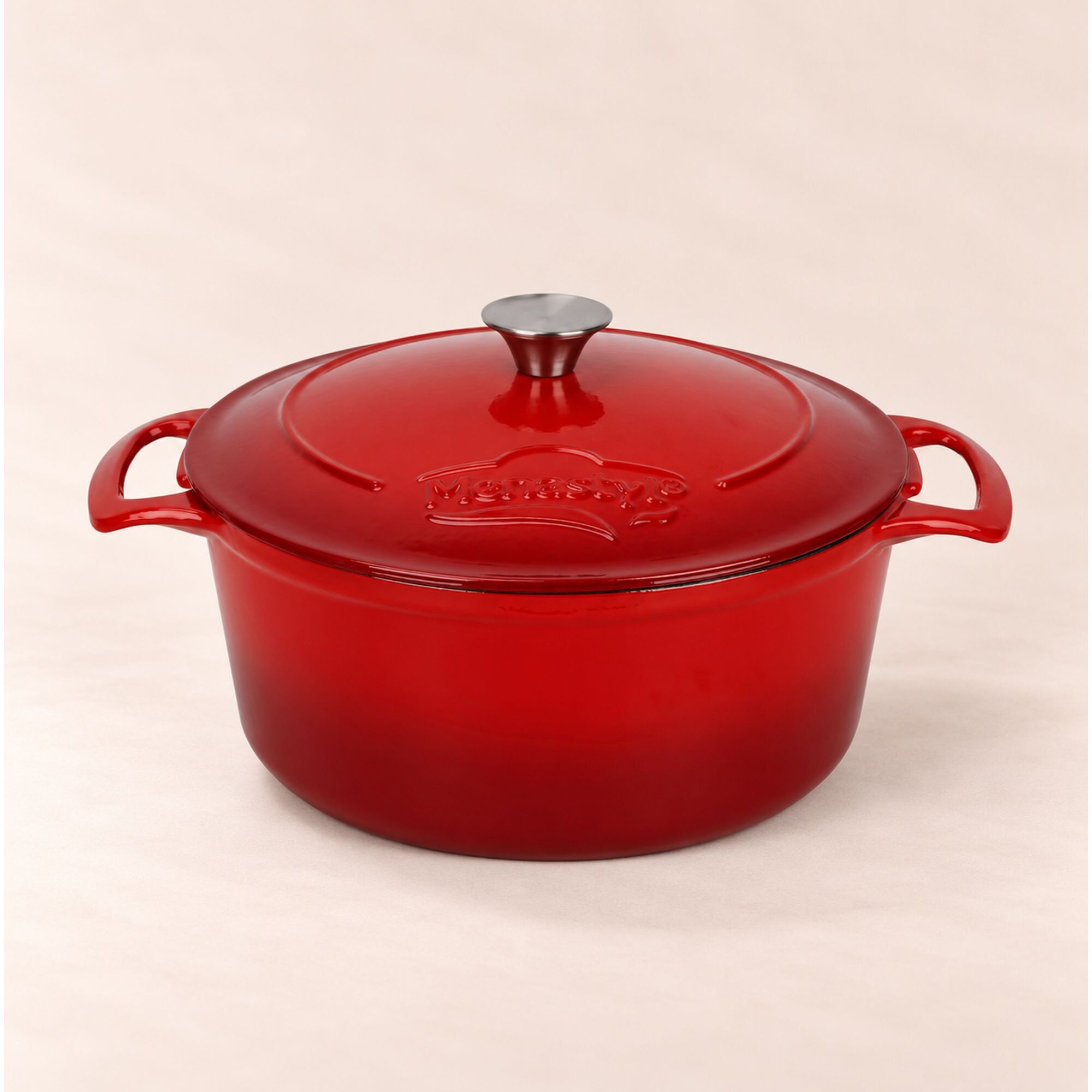 Cocotte ronde 7L en fonte émaillée rouge COLETTE