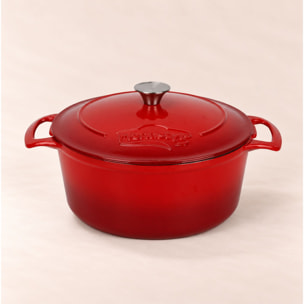 Cocotte ronde 7L en fonte émaillée rouge COLETTE
