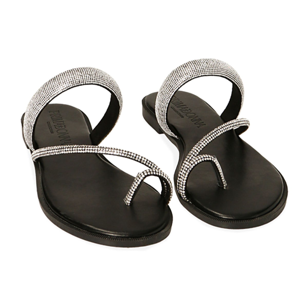 Chanclas negras con pedrería