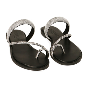 Chanclas negras con pedrería