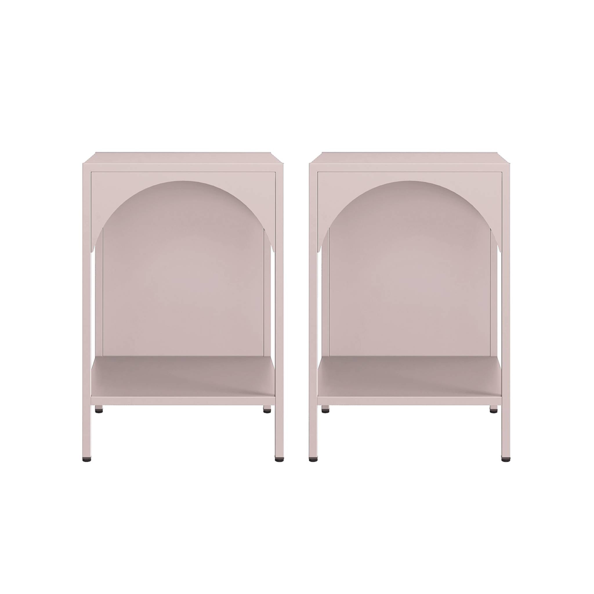 Lot de 2 tables de chevet. tables d'appoint en acier style industriel. rose. L 35 x l 35 x H 51cm