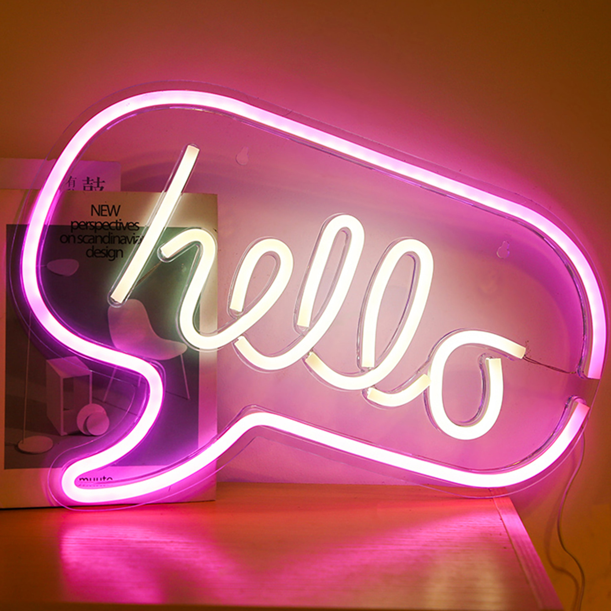 Lampe Neon Hello Acrylique Usb
