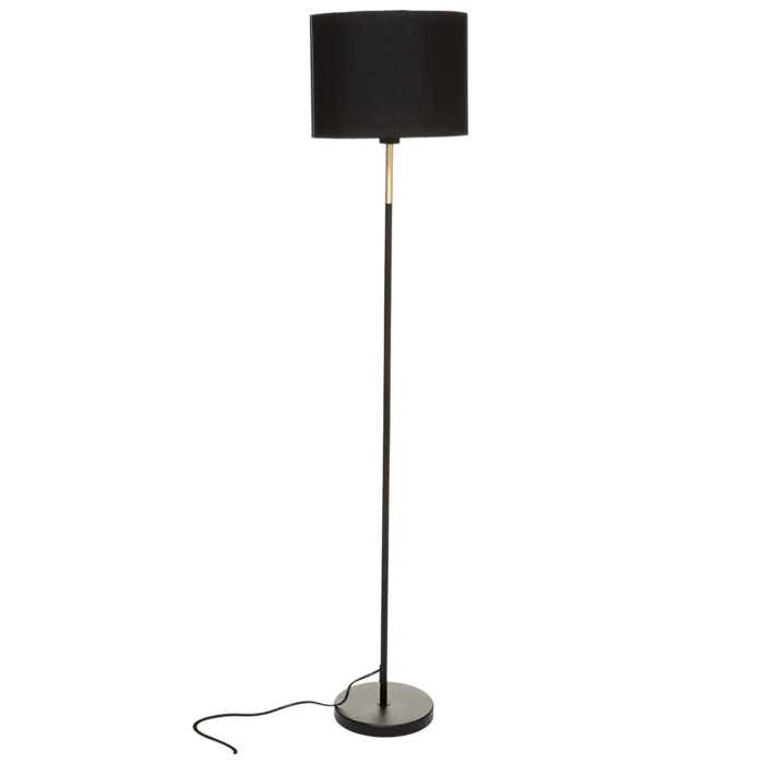 Lampadaire "Jule" - noir et doré - métal H151 cm