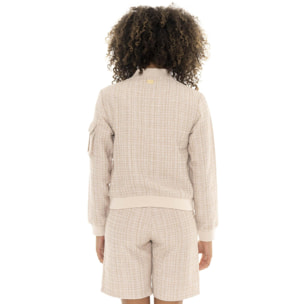 Bomber bouclè da donna Leone Chic Boxing