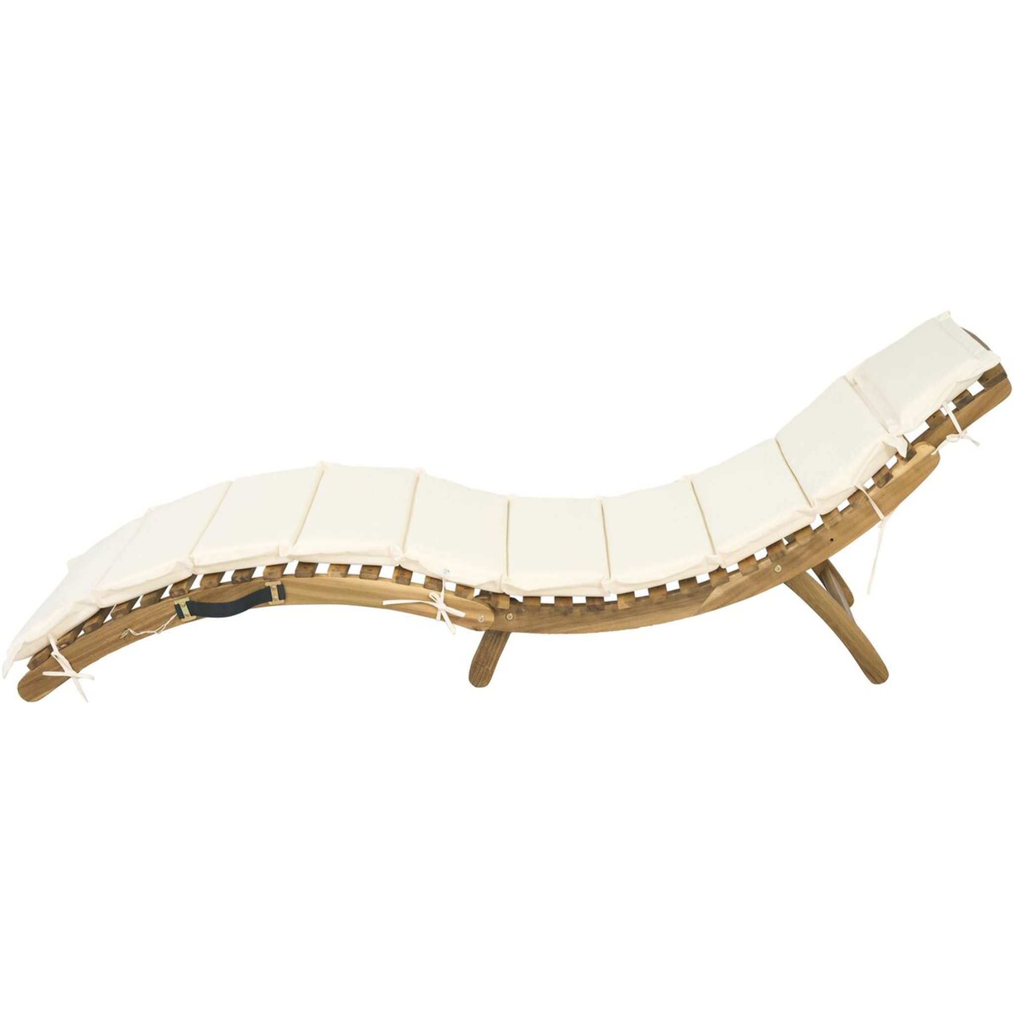 Bain de soleil en bois avec coussins inclus "Jakarta" - Beige