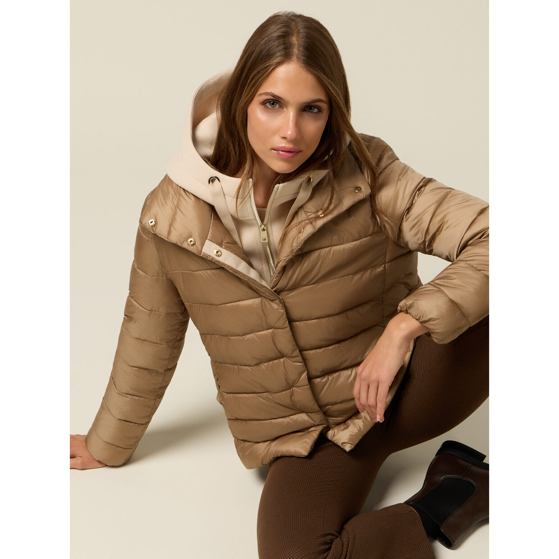 Oltre - Piumino combinato - Beige