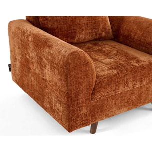 Rune - fauteuil en velours texturé - Rouille