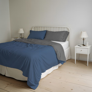 PARURE COPRIPIUMINO NATURAL COLOR MATRIMONIALE - 100% COTONE MADE IN ITALY