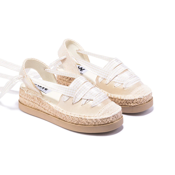 B&W Break&Walk - Sandali estivi in juta con zeppa per donna e bambina