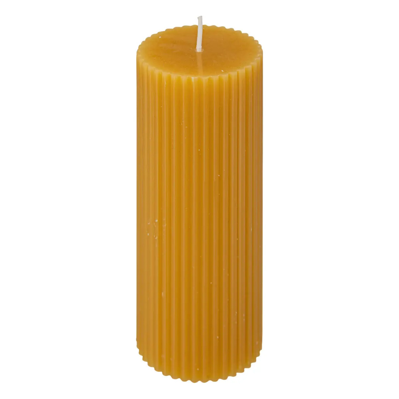 Bougie ronde "Demi" 230g jaune moutarde