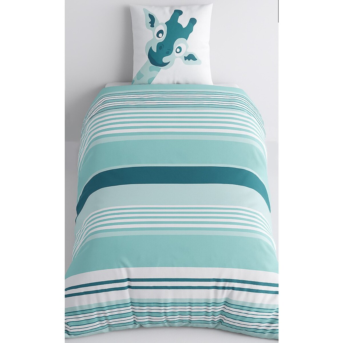 Parure De Housse De Couette 100% Coton 2pcs Louma - Bleu Canard