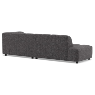 Curtis - canapé d'angle droit 4 places sans accoudoir en tissu texturé - Gris foncé