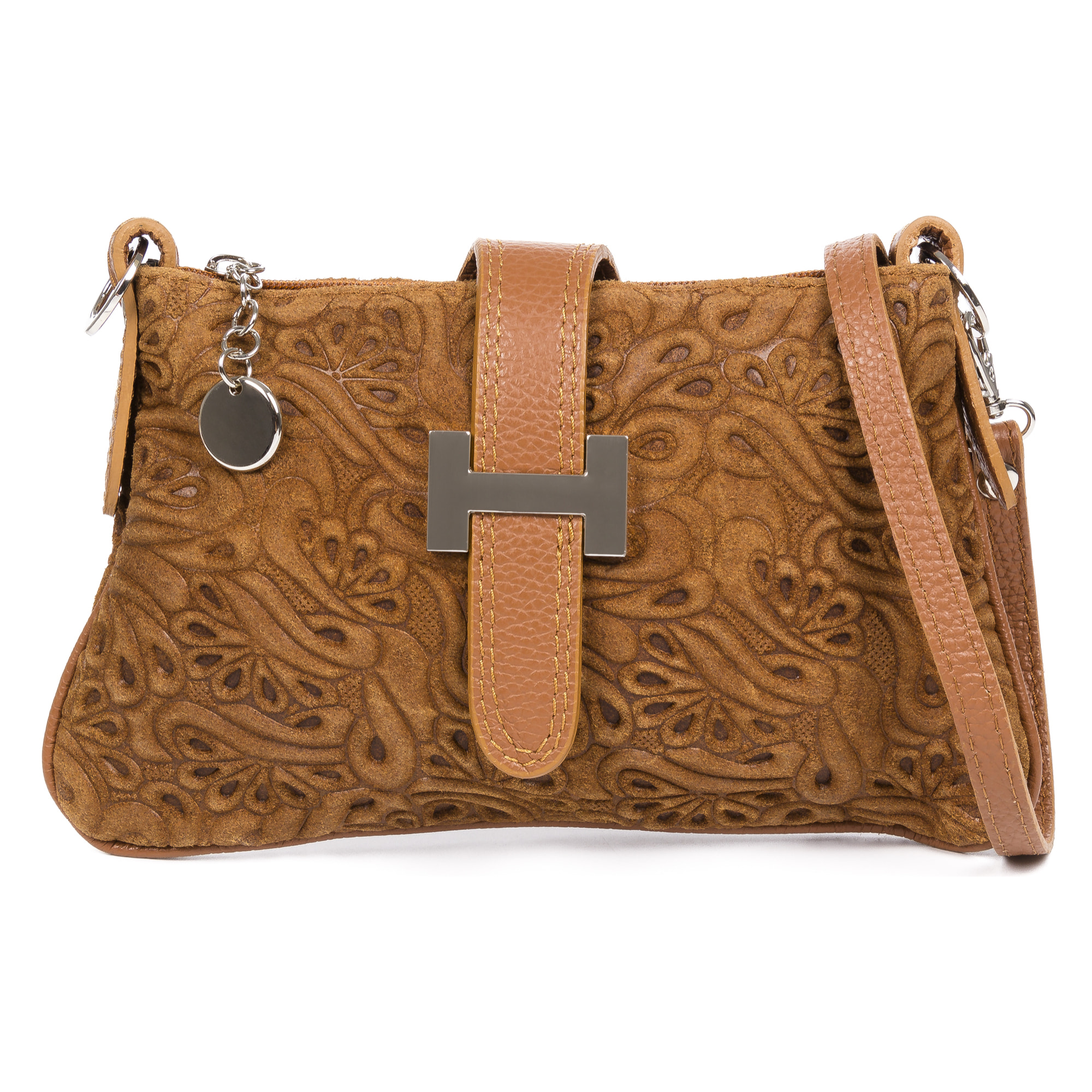 Allerona Borsa a mano Donna. Pelle autentica Camoscio Inciso Fantasia.