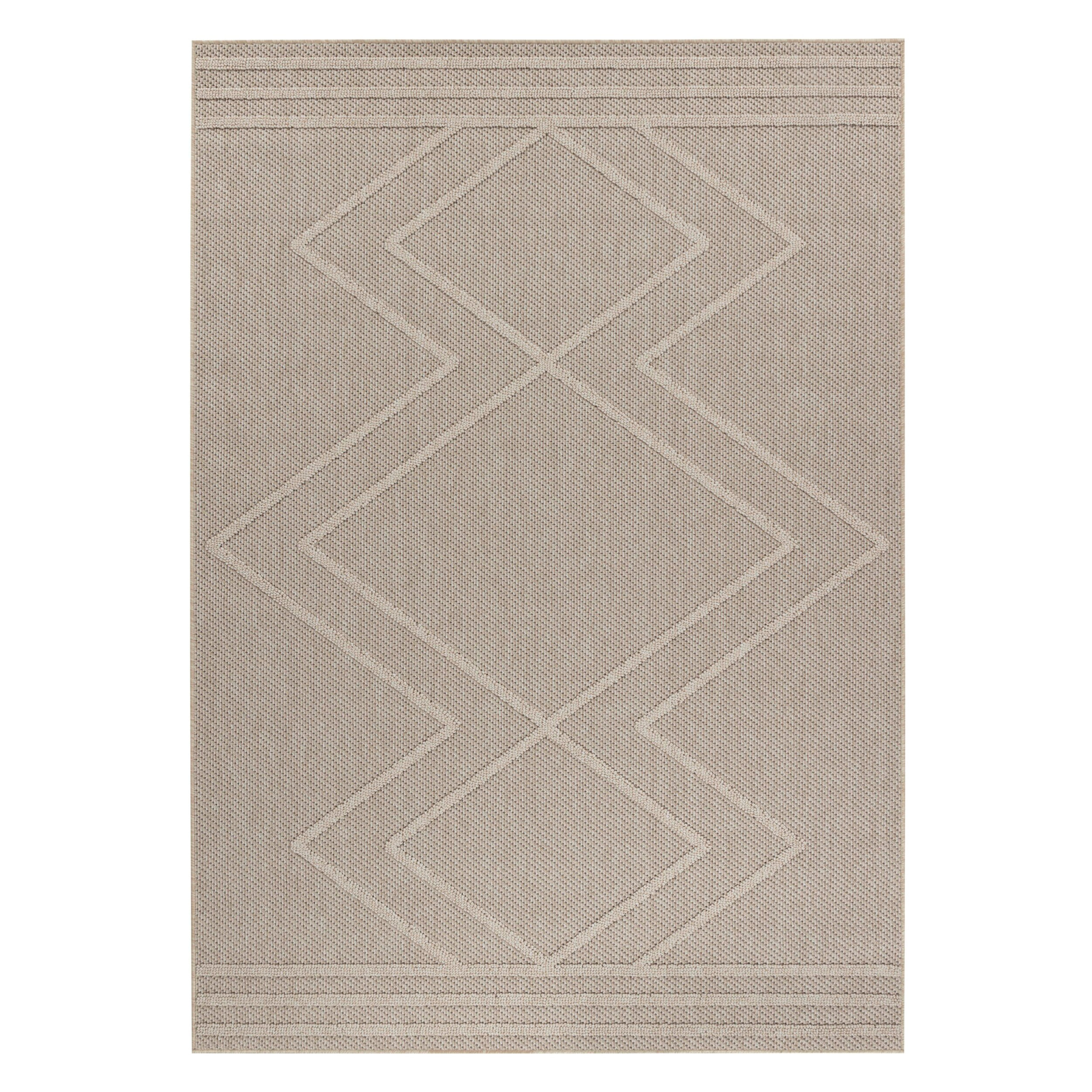 PATARA - Tapis intérieur/extérieur motif géométrique beige - PAT4954BEI