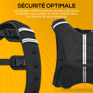 Gilet lesté de 5 Kg réglable - veste lestée de sport - poche de rangement intégré - oxford noir