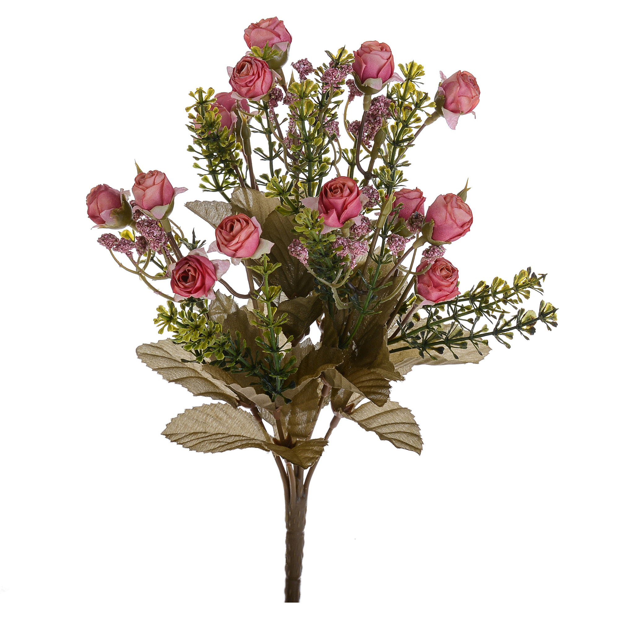 Bouquet Mini Di Rose Boccio. Altezza 34 Cm - Pezzi 4 - 18X34X18cm - Colore: Altro - Bianchi Dino - Fiori Artificiali