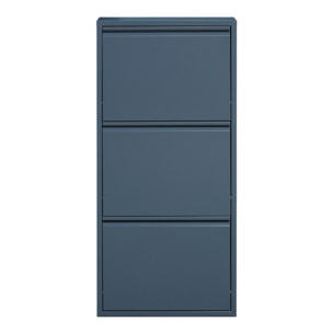 Scarpiera slim 3 ante 80x14,2x103,2 cm in metallo ceruleo - Emy