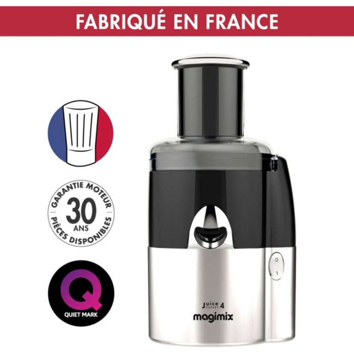 Extracteur de jus MAGIMIX 18083F Juice Expert 4 Chrome et Noir