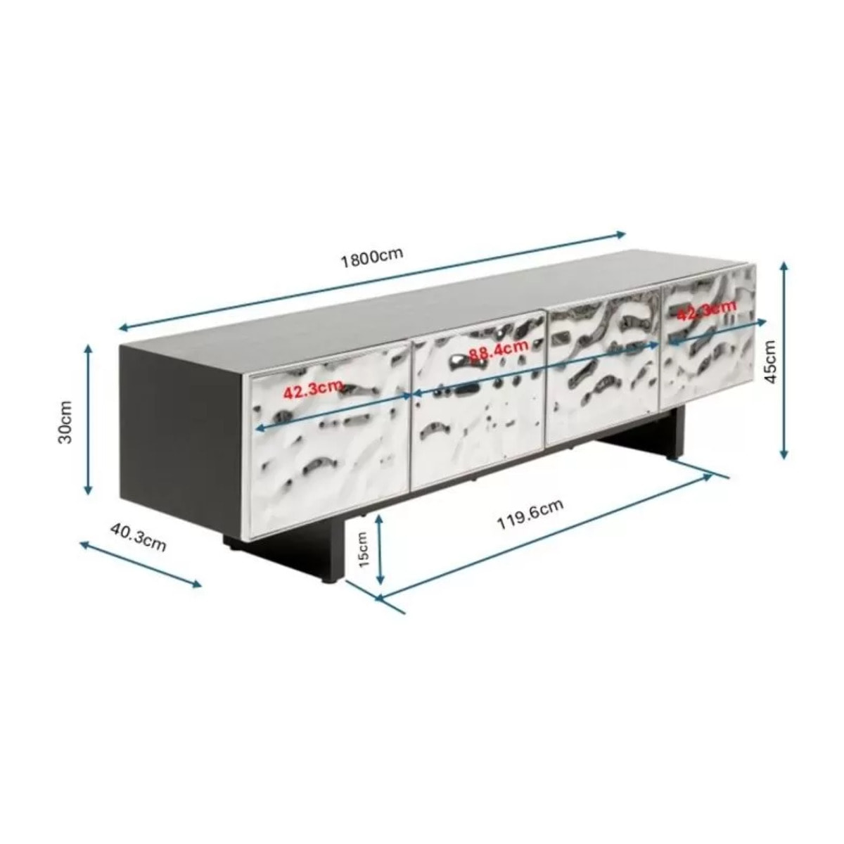 Meuble TV Caldera chrome Kare Design