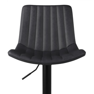 Lot de 2 chaises de bar réglables 62,5/83 cm gris foncé - Killi