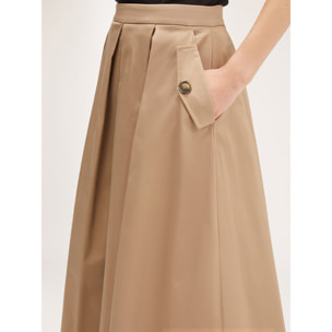 Motivi - Falda midi con pliegues de fuelle - Beige