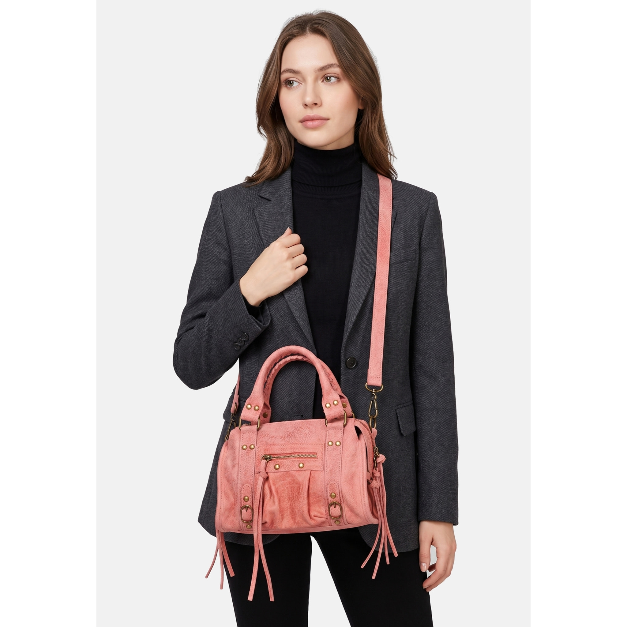 Borsa a spalla da donna - Modello Erisia - Vera pelle - 25.0 x 15.0 x 10.0 cm