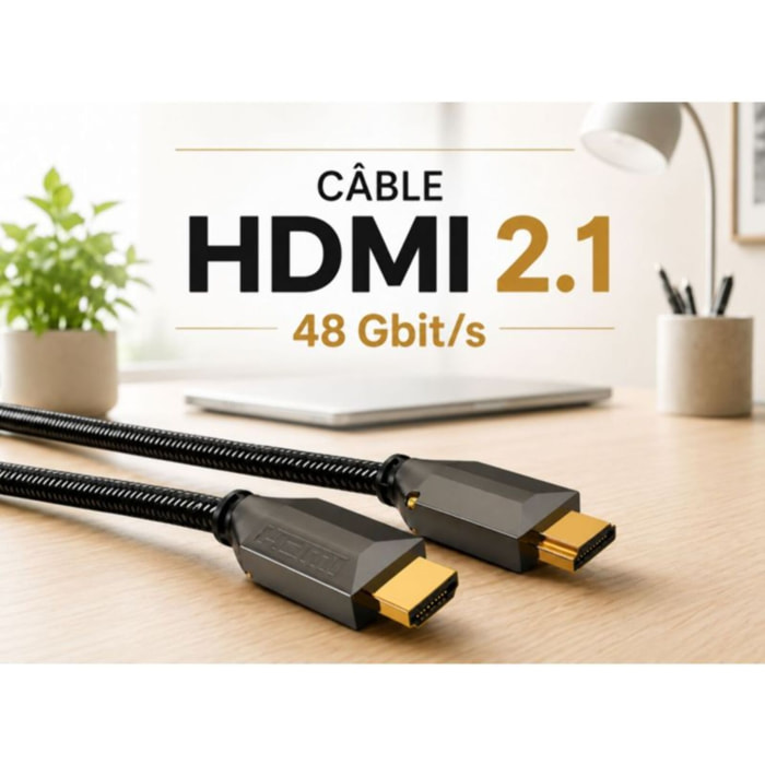 Câble HDMI ADEQWAT 2.1/48Gpbs 3M Noir