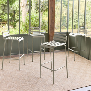 Chaise haute de jardin acier 69cm (lot de 4) AMÉLIA